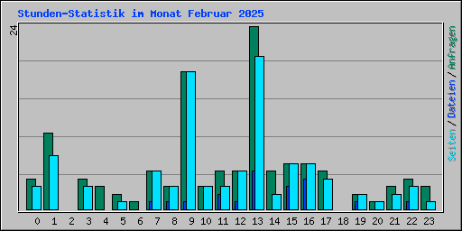 Stunden-Statistik im Monat Februar 2025